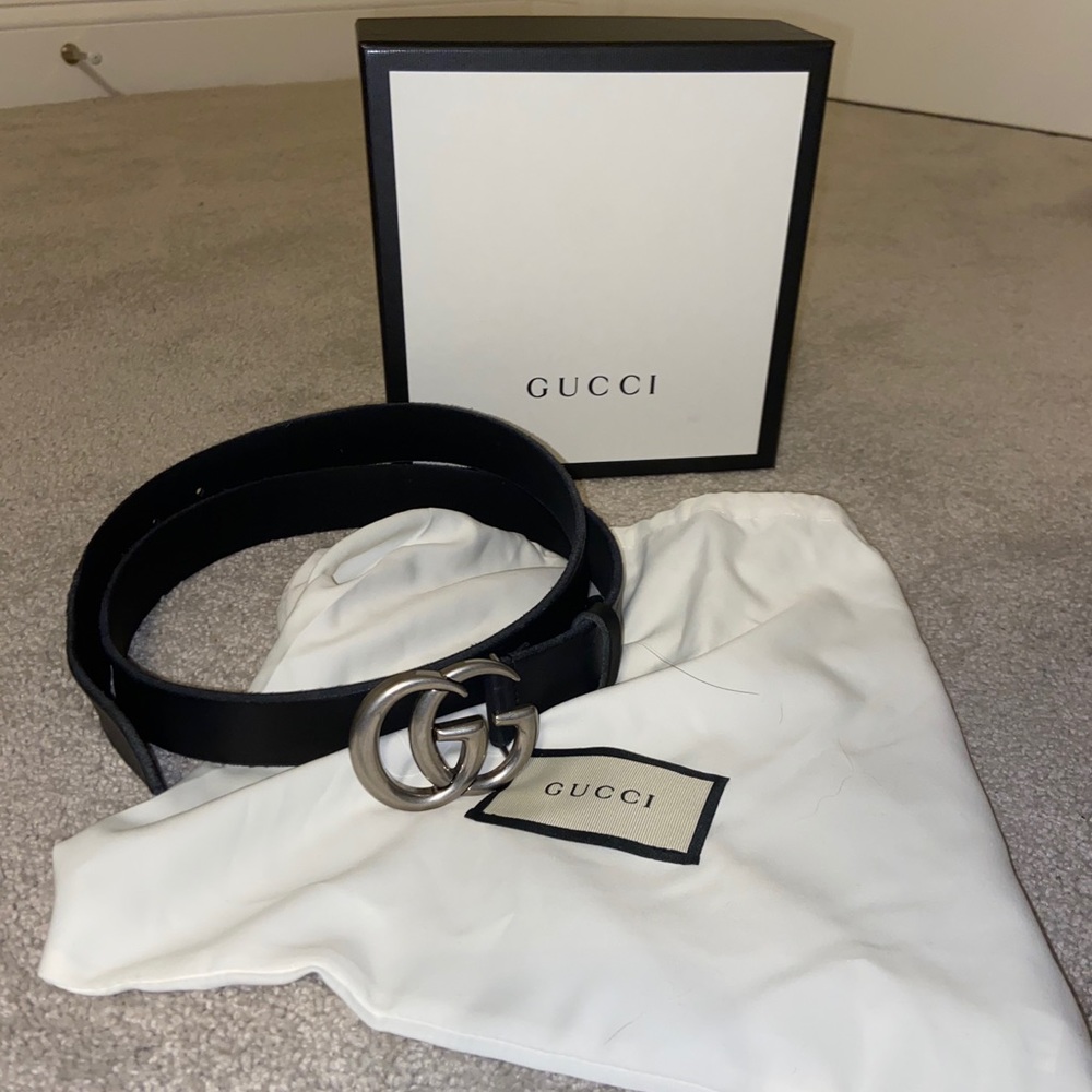 Men’s Gucci Leather Belt Double G Buckle